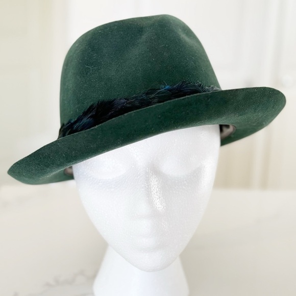 DOBBS vintage wool and feather fedora  (small) - Picture 5 of 7